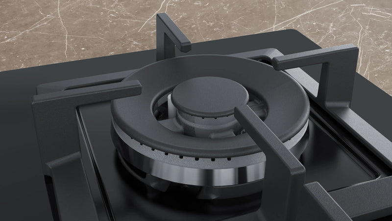 Siemens iQ500 Gas Hob 60 cm (EP6A6HB20I) – 4 Burners, Wok Burner, stepFlame Technology, Black Tempered Glass-4