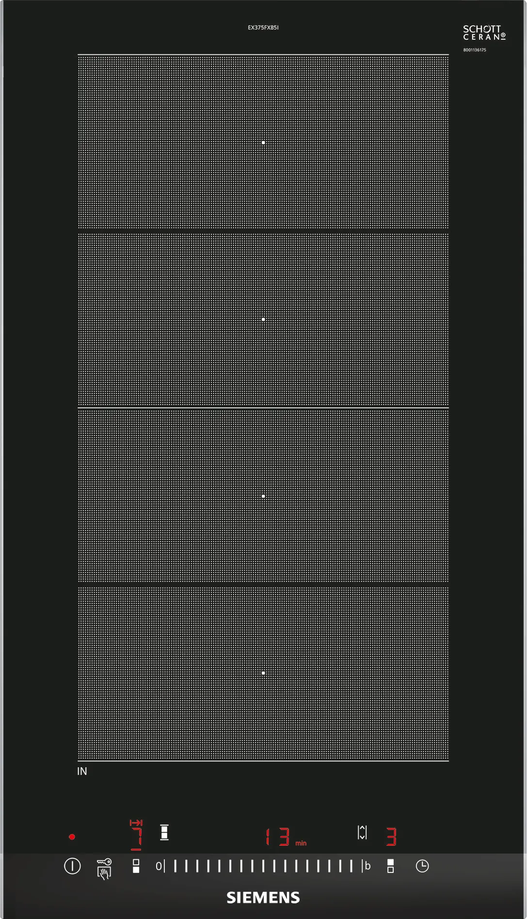 Siemens iQ700 Flex Induction Cooktop 30 cm (EX375FXB5I) – FlexInduction, powerBoost, touchSlider Control
