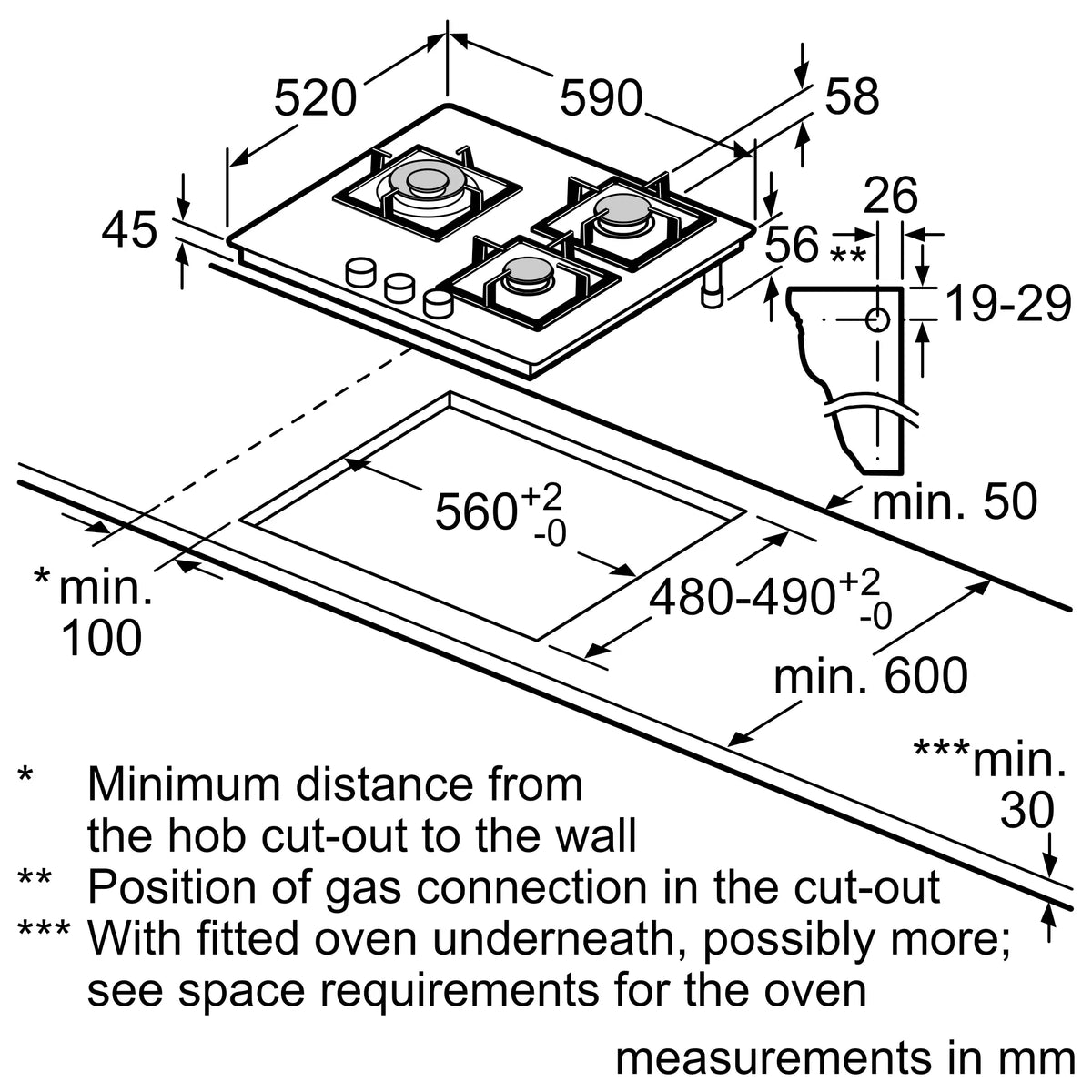 Bosch PNC6B6F10I 60 cm Built-in Gas Hob with 4 High-Performance Burners-7