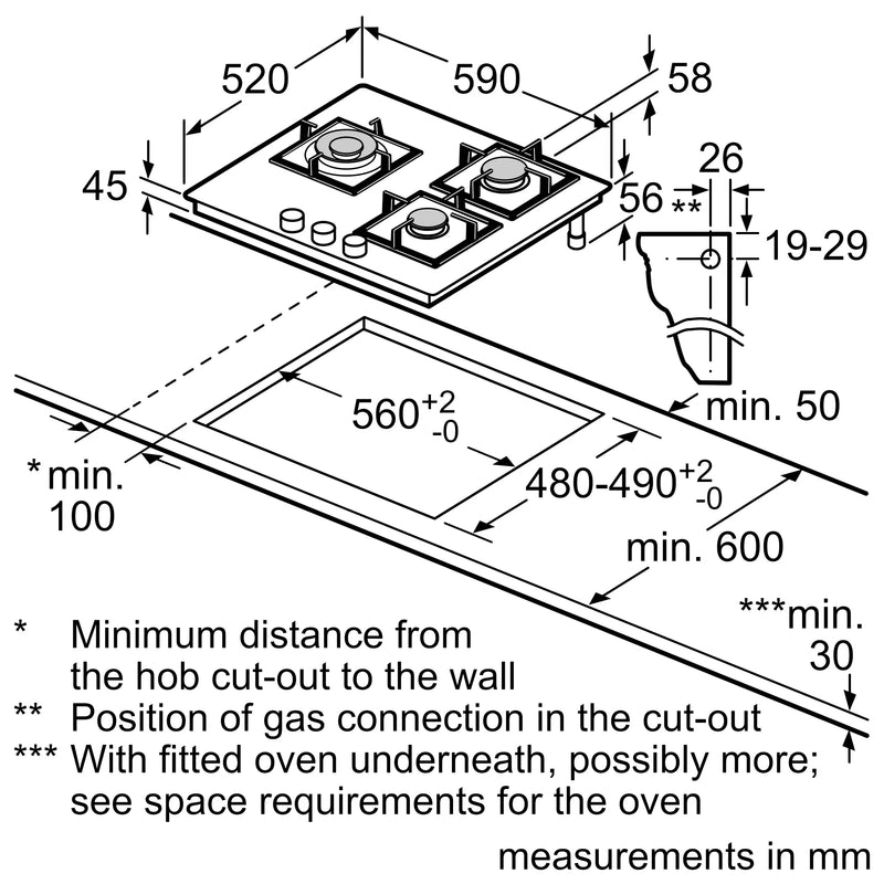 Bosch PNC6B6B10I 60 cm Built-in Gas Hob with 4 High-Performance Burners-7