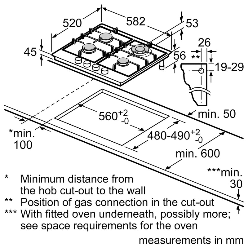 Siemens iQ500 Gas Hob 60 cm (EC6A5HB90) – 4 Burners, Wok Burner, stepFlame Technology, Stainless Steel-7