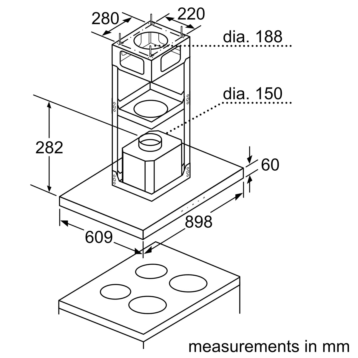Bosch DIB098G50I 90 cm Island Chimney with Touch Control & Powerful Suction-7