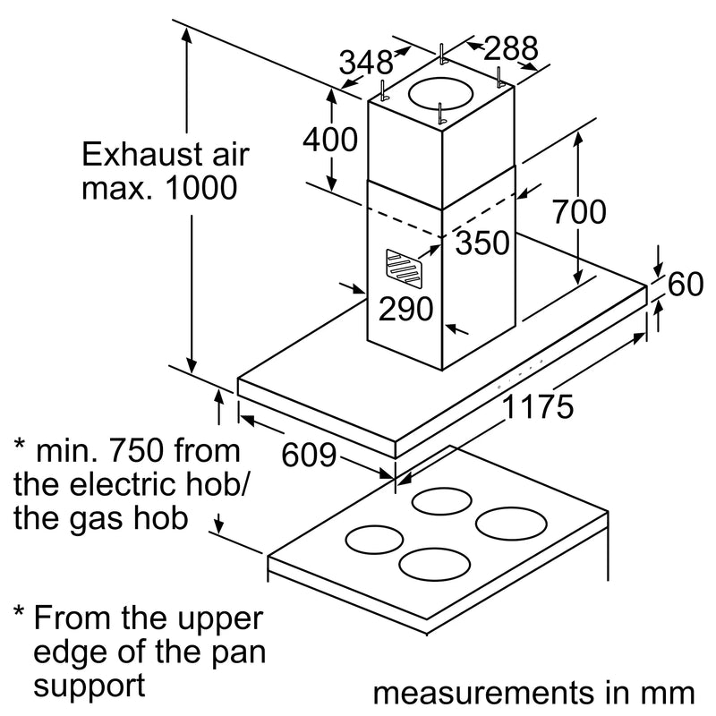 Bosch DIB128G50I Island Chimney with Touch Control & High Extraction Performance-6