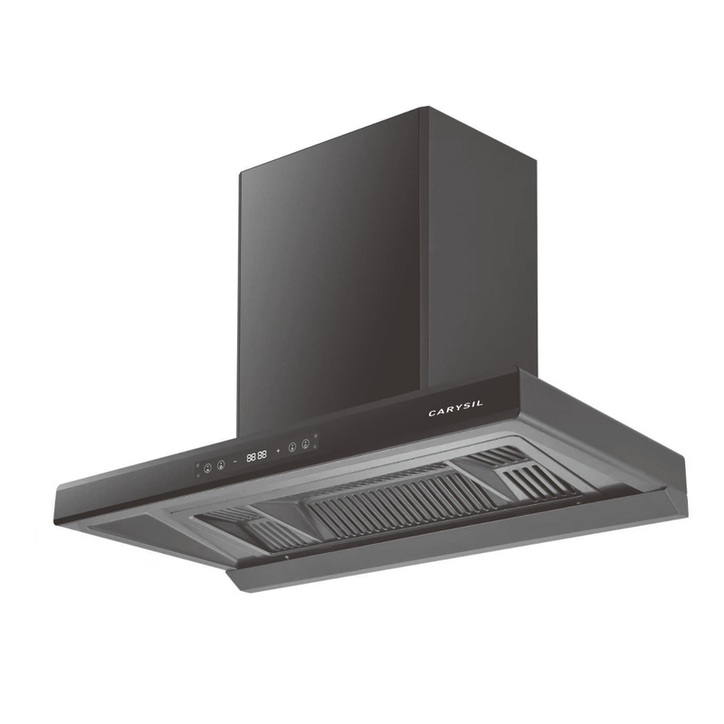 Carysil Megna BLDC 90 Chimney | 2500 m³/h Suction | 460W BLDC Motor | Motion Sensor | Filterless Auto Clean | 9 Speed + Turbo | Premium Kitchen Chimney (Matt Black)-1