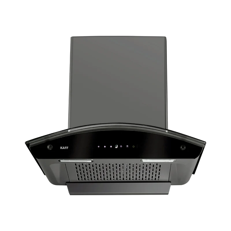 KAFF MILL DHC 60 cm Kitchen Chimney – Grey Finish with Curved Glass