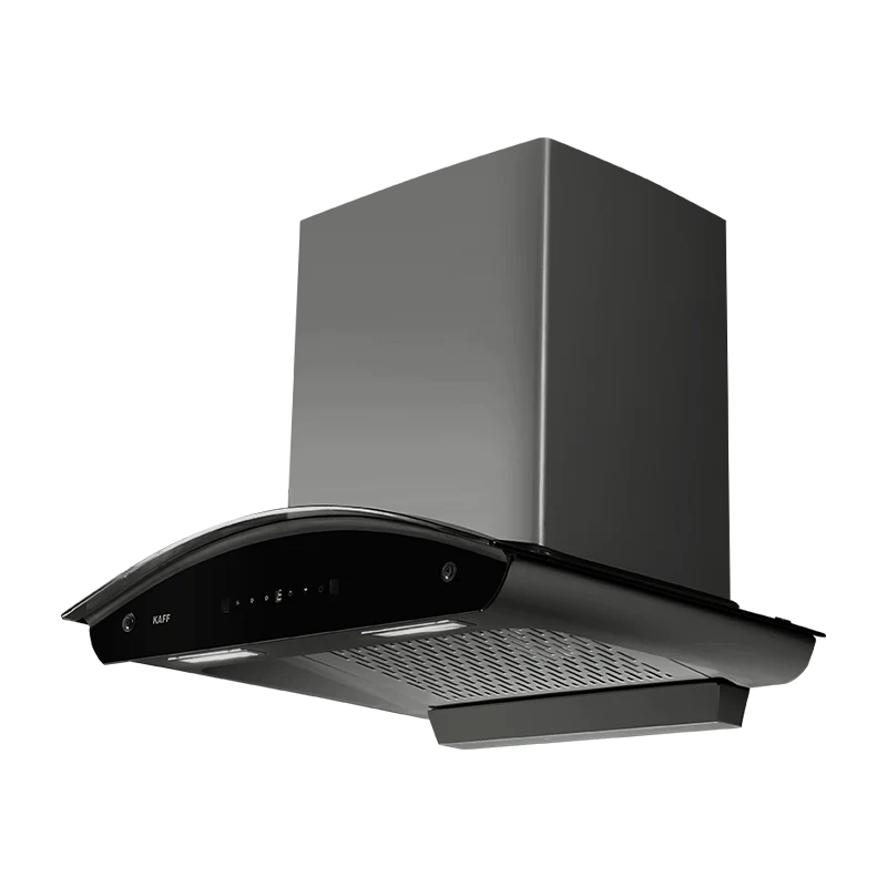 KAFF MILL DHC 60 cm Kitchen Chimney – Grey Finish with Curved Glass-2