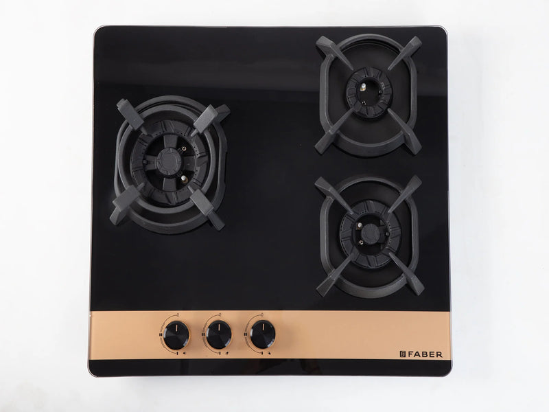 Faber Utopia HT-603 BR CI 60 cm Built-In Gas Hob – 3 Brass Burners, Flame Failure Safety & Auto-Ignition-4