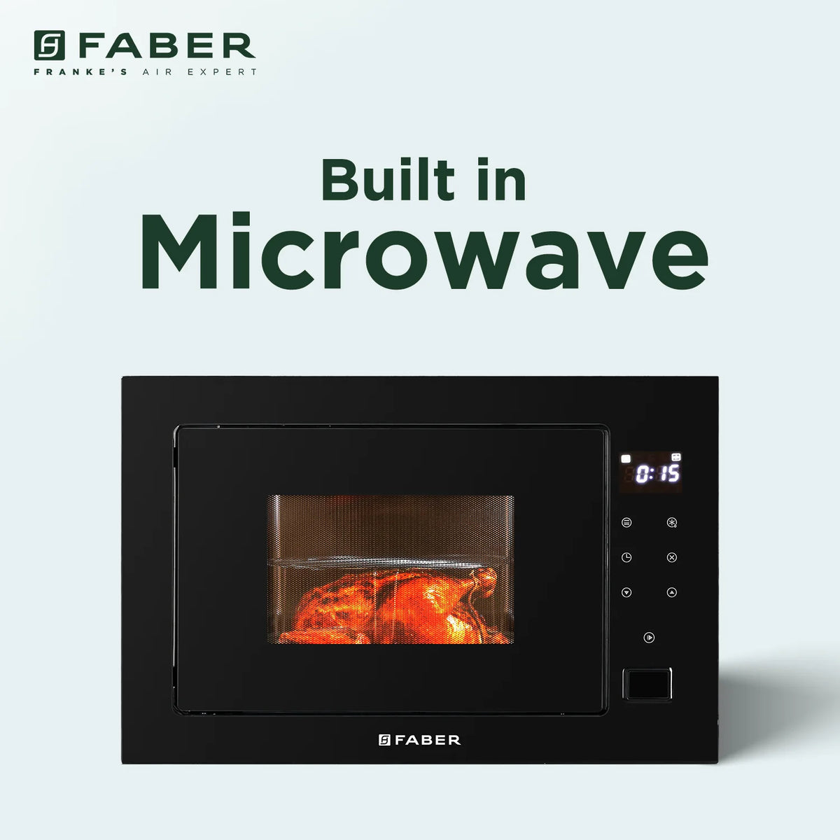 Faber FBIMWO 25 SG Built-in Microwave Oven – 25L Black Finish, Electronic Push Button Control, Grill Cooking, 8 Auto Cook Menus, Energy Efficient-2