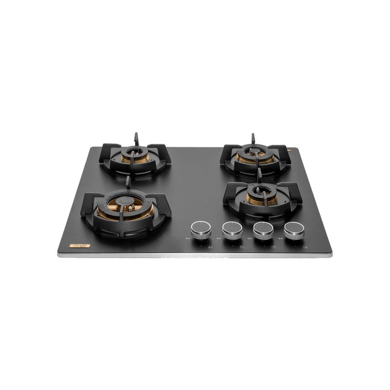 KAFF MSM 604 / MSM 604X – Built-In Hob, 4 Full Brass High Efficiency Burners with FFD, Thick Premium Frosted Black Glass-3