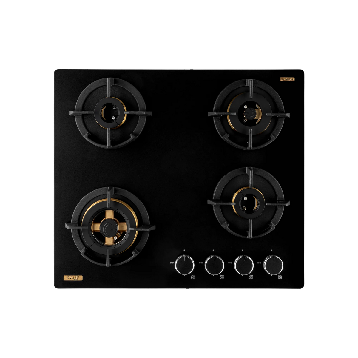 KAFF MSM 604 / MSM 604X – Built-In Hob, 4 Full Brass High Efficiency Burners with FFD, Thick Premium Frosted Black Glass-4