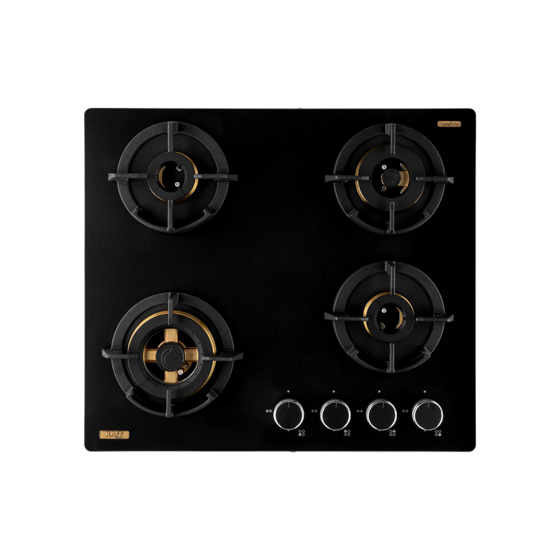 KAFF MSM 604 / MSM 604X – Built-In Hob, 4 Full Brass High Efficiency Burners with FFD, Thick Premium Frosted Black Glass-4