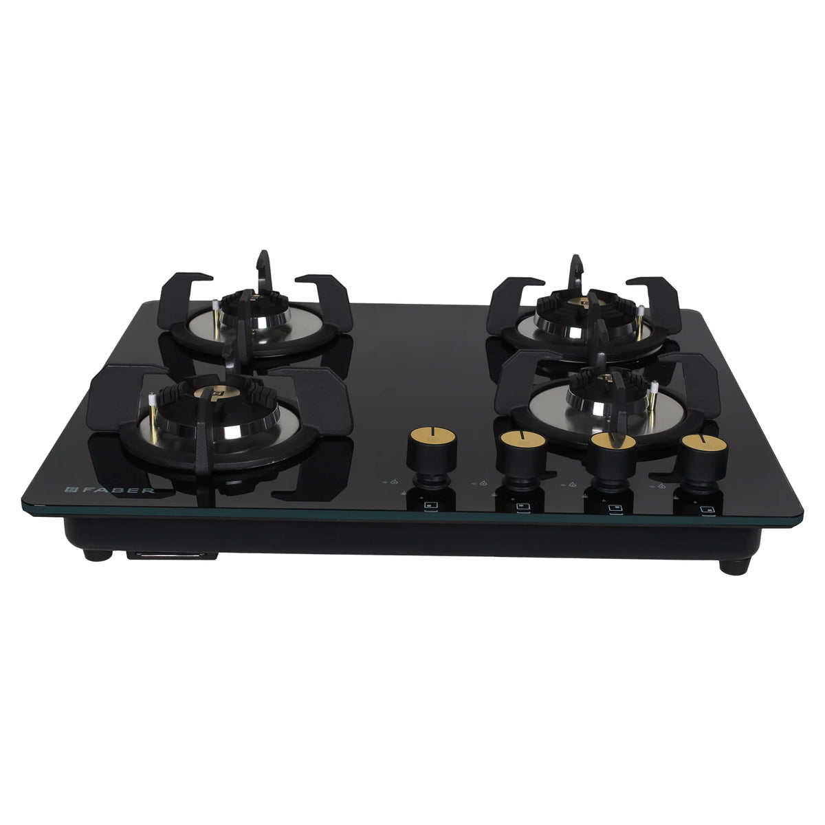 Faber Hob Maxus HT604 CRS BR CI AI – 4-Burner Brass Gas Hob, 60cm, Cast Iron Pan Support, Auto Ignition-1
