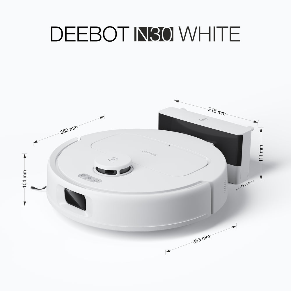 ECOVACS DEEBOT N30 Robot Vacuum Cleaner & Mop (White) – 10000Pa Suction, 300 Min Runtime, TrueMapping Navigation, ZeroTangle 2.0, App Control-5