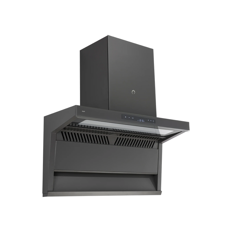 KAFF Newbury 90 DC 90 cm Auto Clean Wall Chimney (Grey Glass Design)-1