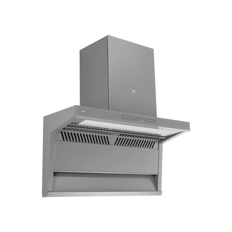KAFF Newbury 90 DC 90 cm Auto Clean Wall Chimney (Grey Glass Design)-3