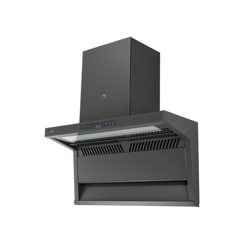 KAFF Newbury 90 DC 90 cm Auto Clean Wall Chimney (Grey Glass Design)-2