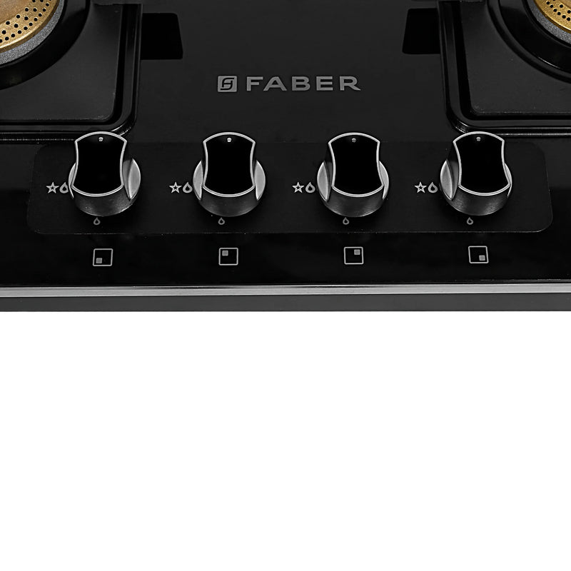 Faber Hob Cooktop Elite 4BB BK CI – 4 Burner Gas Cooktop with Forged Burners, Jumbo Burner, Black Matte Finish-5
