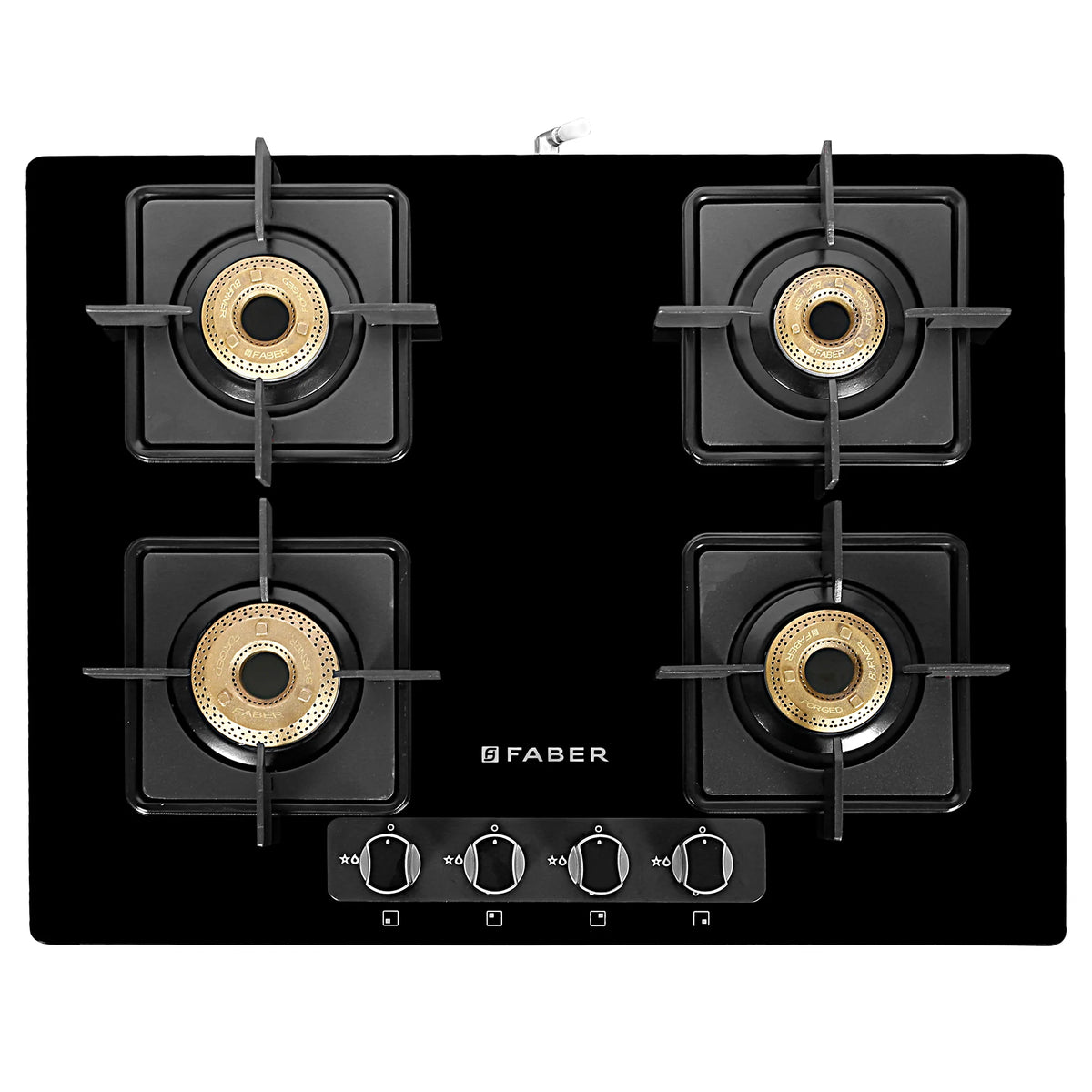 Faber Hob Cooktop Elite 4BB BK CI – 4 Burner Gas Cooktop with Forged Burners, Jumbo Burner, Black Matte Finish-2