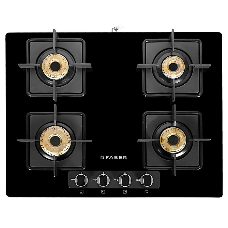 Faber Hob Cooktop Elite 4BB BK CI – 4 Burner Gas Cooktop with Forged Burners, Jumbo Burner, Black Matte Finish-2