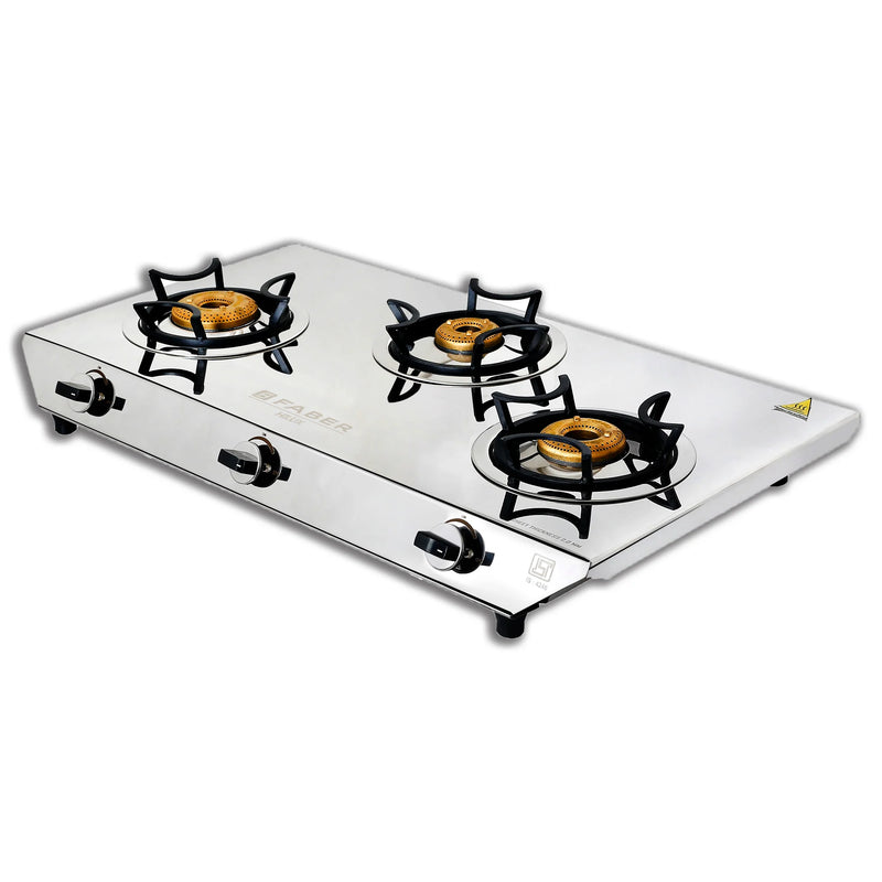 Faber HOB COOKTOP HILUX MAX 3BB SS – 3 Burner Gas Hob, Brass Burners, Stainless Steel Finish, Manual Ignition-5
