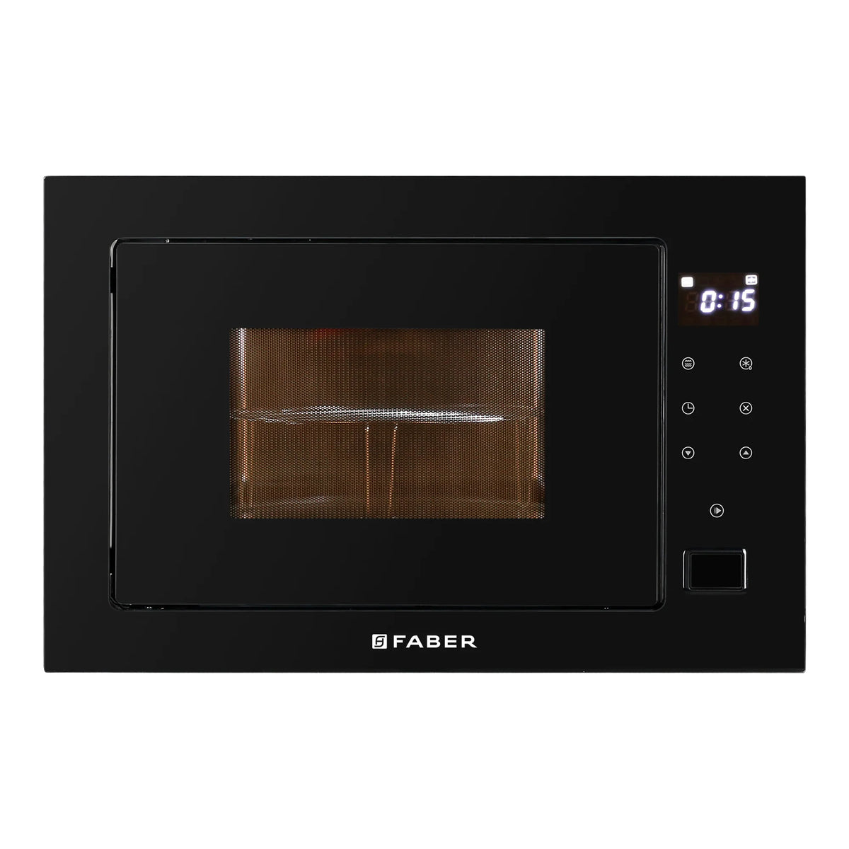 Faber FBIMWO 25 SG Built-in Microwave Oven – 25L Black Finish, Electronic Push Button Control, Grill Cooking, 8 Auto Cook Menus, Energy Efficient