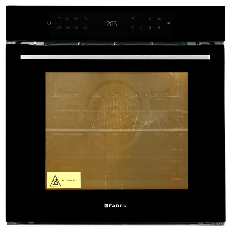 Faber FBIO 83L 15F BK Built-in Oven – 83L Semi-Transparent Black Glass, 15 Cooking Functions, Sensor Touch Control, 3D Hot Air Circulation, Energy Efficient-2