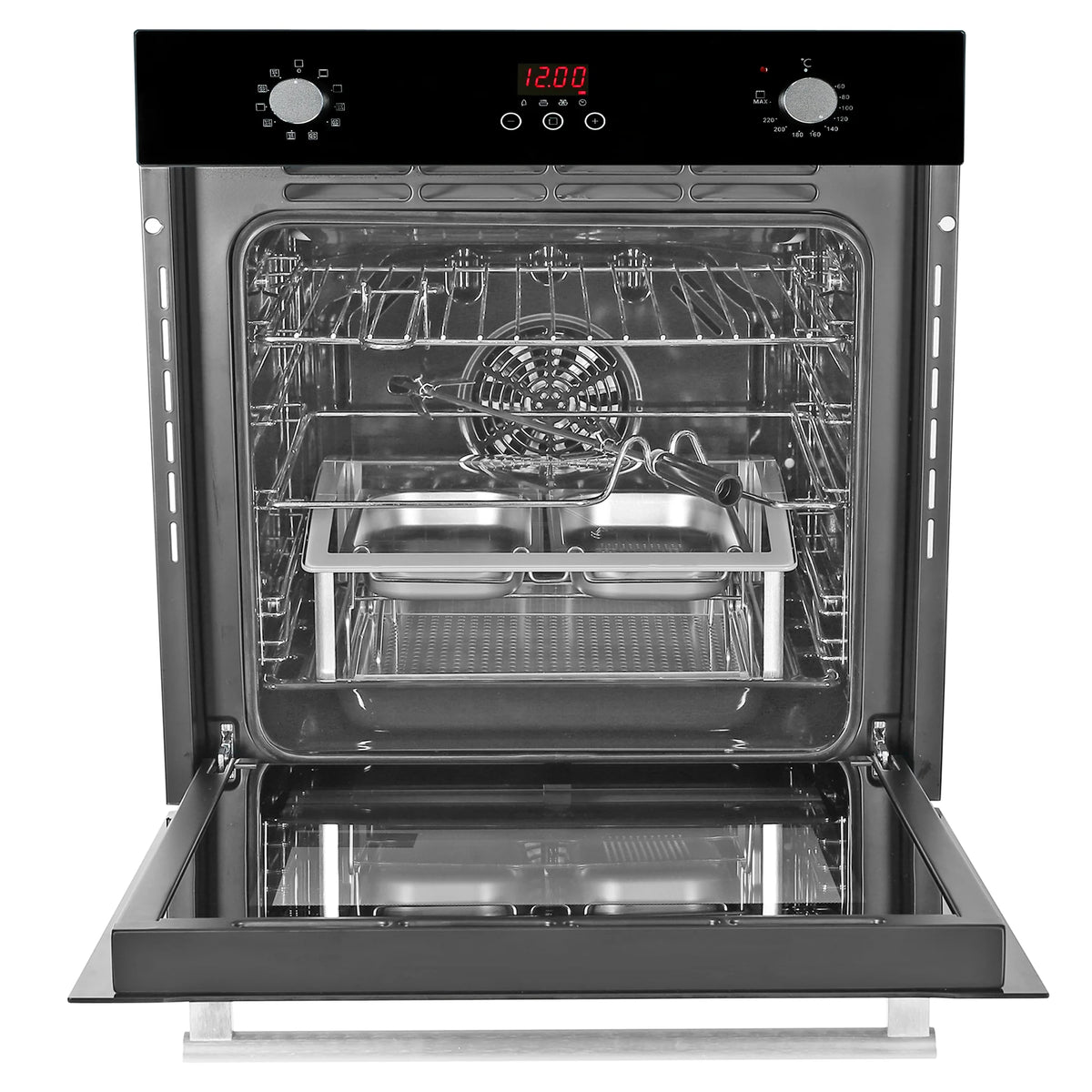 Faber FBIO 80L 10F GLM Built-in Oven – 80L Black Mirror Glass, 10 Cooking Functions, Sensor Touch + Knob Control, Digital Timer, Energy Efficient-5