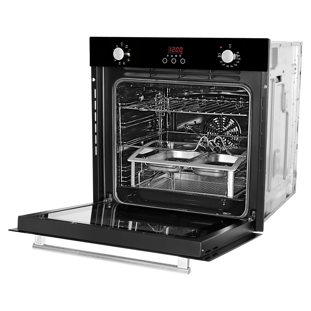 Faber FBIO 80L 10F GLM Built-in Oven – 80L Black Mirror Glass, 10 Cooking Functions, Sensor Touch + Knob Control, Digital Timer, Energy Efficient-6