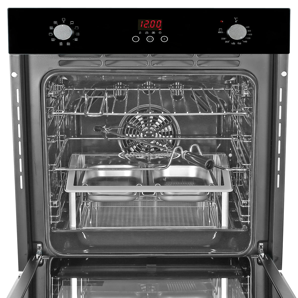 Faber FBIO 80L 10F GLM Built-in Oven – 80L Black Mirror Glass, 10 Cooking Functions, Sensor Touch + Knob Control, Digital Timer, Energy Efficient-4