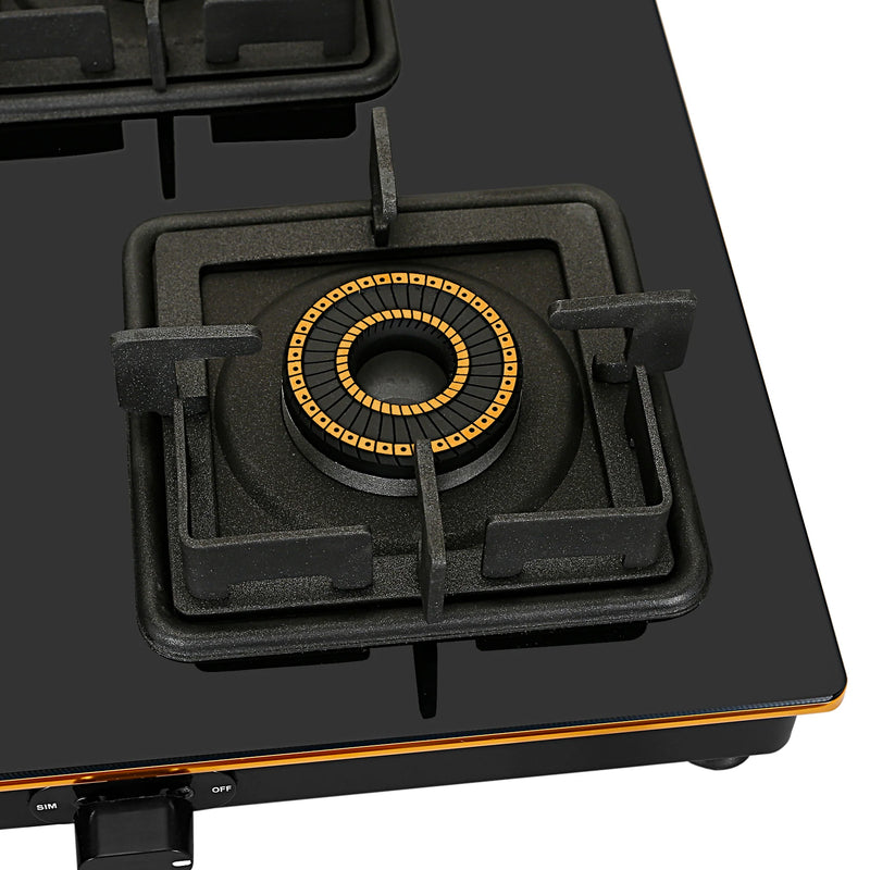 Faber HOB COOKTOP Prince Plus 4BB BK – 4 Burner Gas Cooktop with Brass Burners, Jumbo Burner, Diamond Coated Finish-13