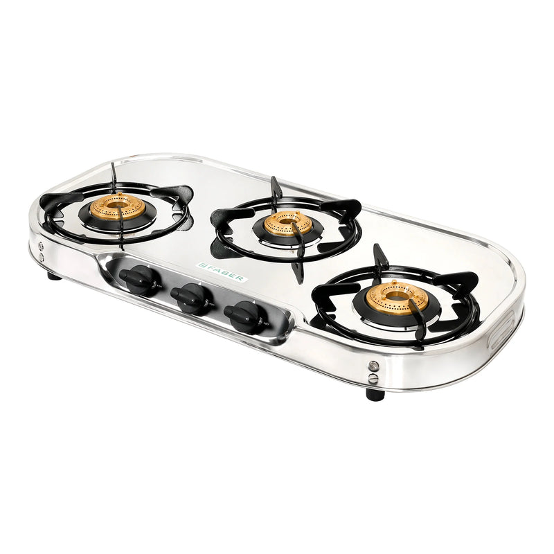 Faber HOB COOKTOP CRYSTAL 3BB SS – 3 Burner Gas Cooktop, Brass Burners, Stainless Steel Body, Manual Ignition-3