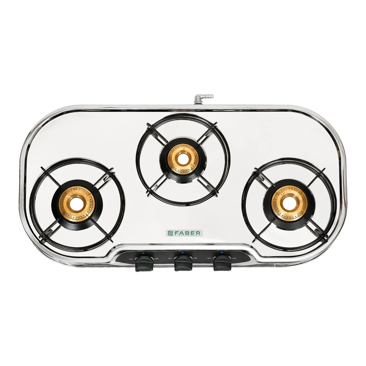 Faber HOB COOKTOP CRYSTAL 3BB SS – 3 Burner Gas Cooktop, Brass Burners, Stainless Steel Body, Manual Ignition-5