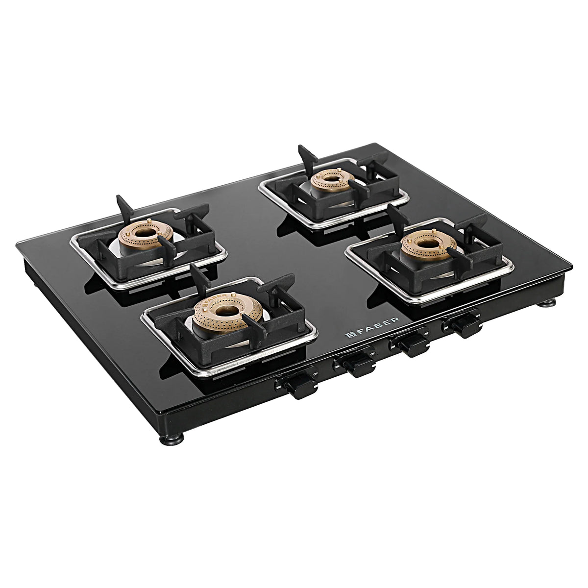 Faber Cooktop Remo 4BB BK – 4 Burner Manual Gas Cooktop with Brass Burners & Jumbo Burner | MS Powder Coated Finish-3
