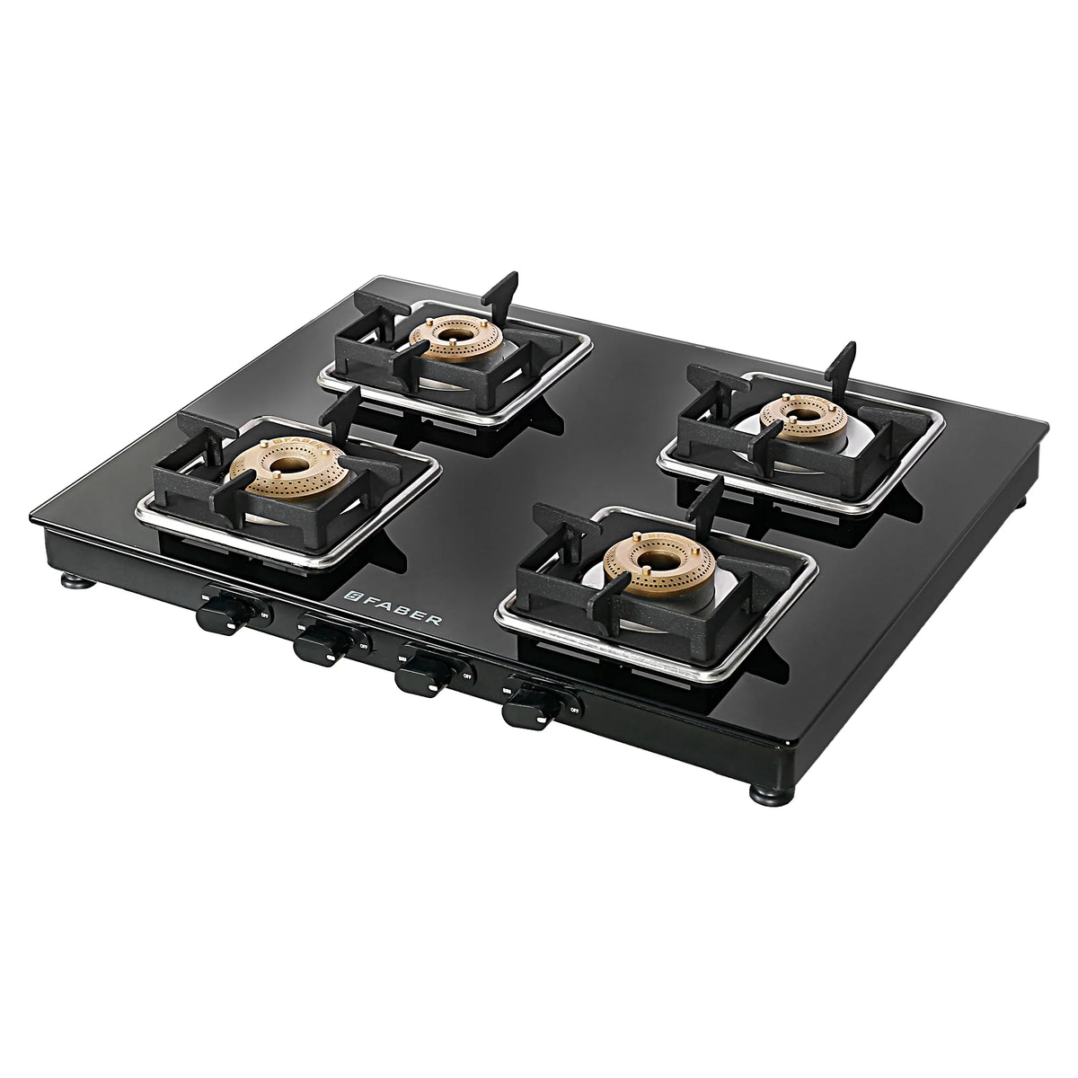 Faber Cooktop Remo 4BB BK – 4 Burner Manual Gas Cooktop with Brass Burners & Jumbo Burner | MS Powder Coated Finish-5