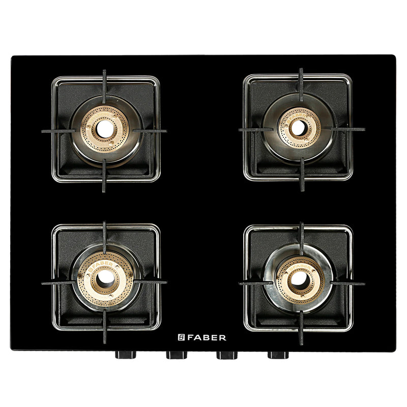 Faber Cooktop Remo 4BB BK – 4 Burner Manual Gas Cooktop with Brass Burners & Jumbo Burner | MS Powder Coated Finish-2