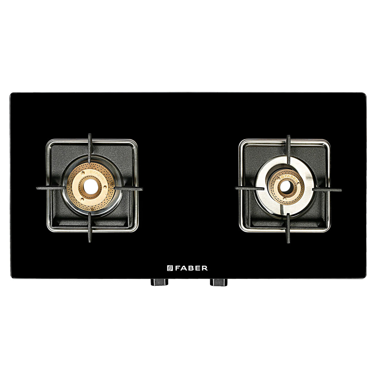 Faber Cooktop Remo 2BB BK – 2 Burner Manual Gas Cooktop with Brass Burners & Jumbo Burner | MS Powder Coated Finish-1