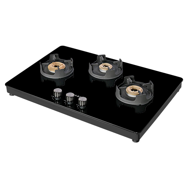 Faber NIOS DLX 753 BB BK Gas Cooktop – 75cm 3 Burner, Brass Burners, Powder Coated Finish, Manual Ignition-2