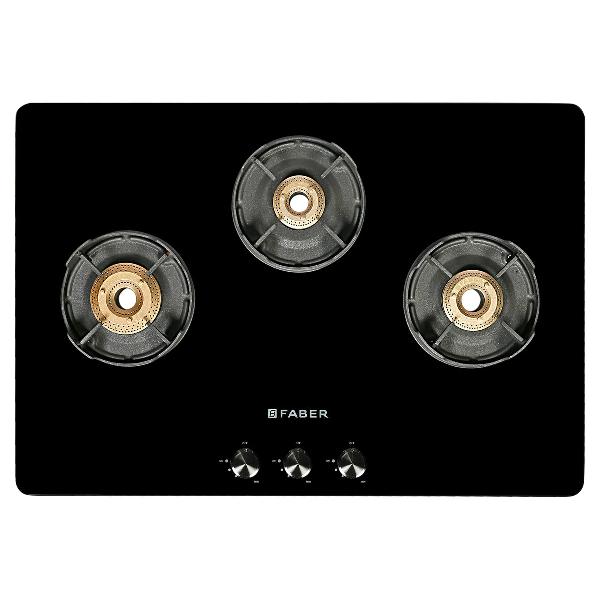 Faber NIOS DLX 753 BB BK Gas Cooktop – 75cm 3 Burner, Brass Burners, Powder Coated Finish, Manual Ignition-4