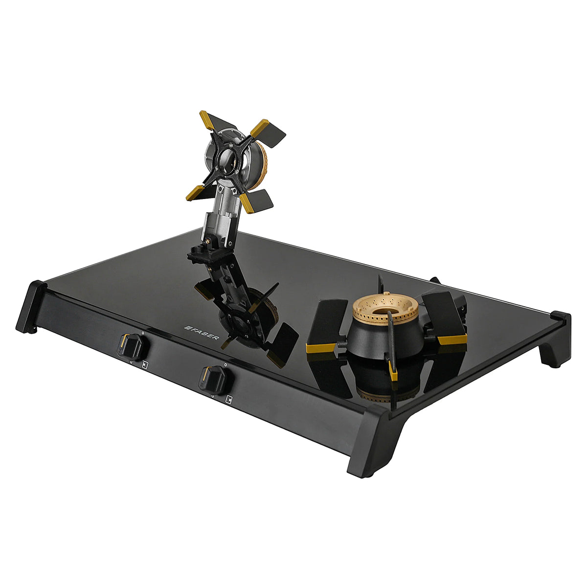 Faber HOB COOKTOP GENIUS 752 BK – 75cm 2 Burner Gas Hob, Brass Burners, Manual Ignition, Black Matte Finish-5