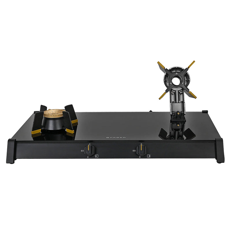 Faber HOB COOKTOP GENIUS 752 BK – 75cm 2 Burner Gas Hob, Brass Burners, Manual Ignition, Black Matte Finish-3