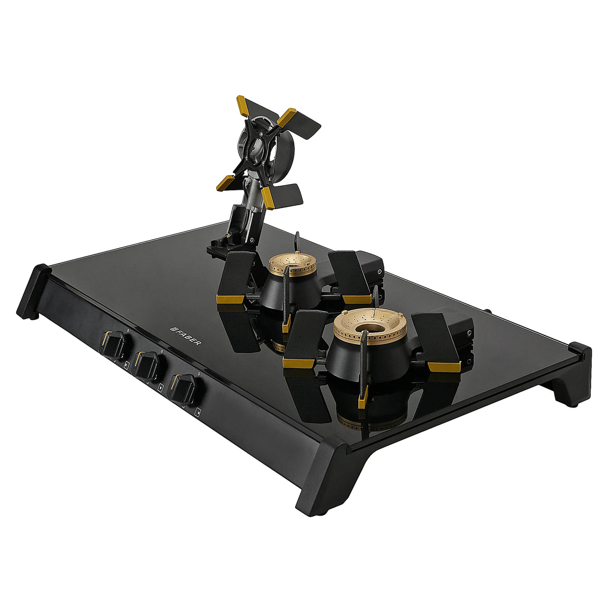 Faber HOB COOKTOP GENIUS 753 AI BK – 75cm 3 Burner Gas Hob, Brass Burners, Auto Ignition, Black Glass Finis-5