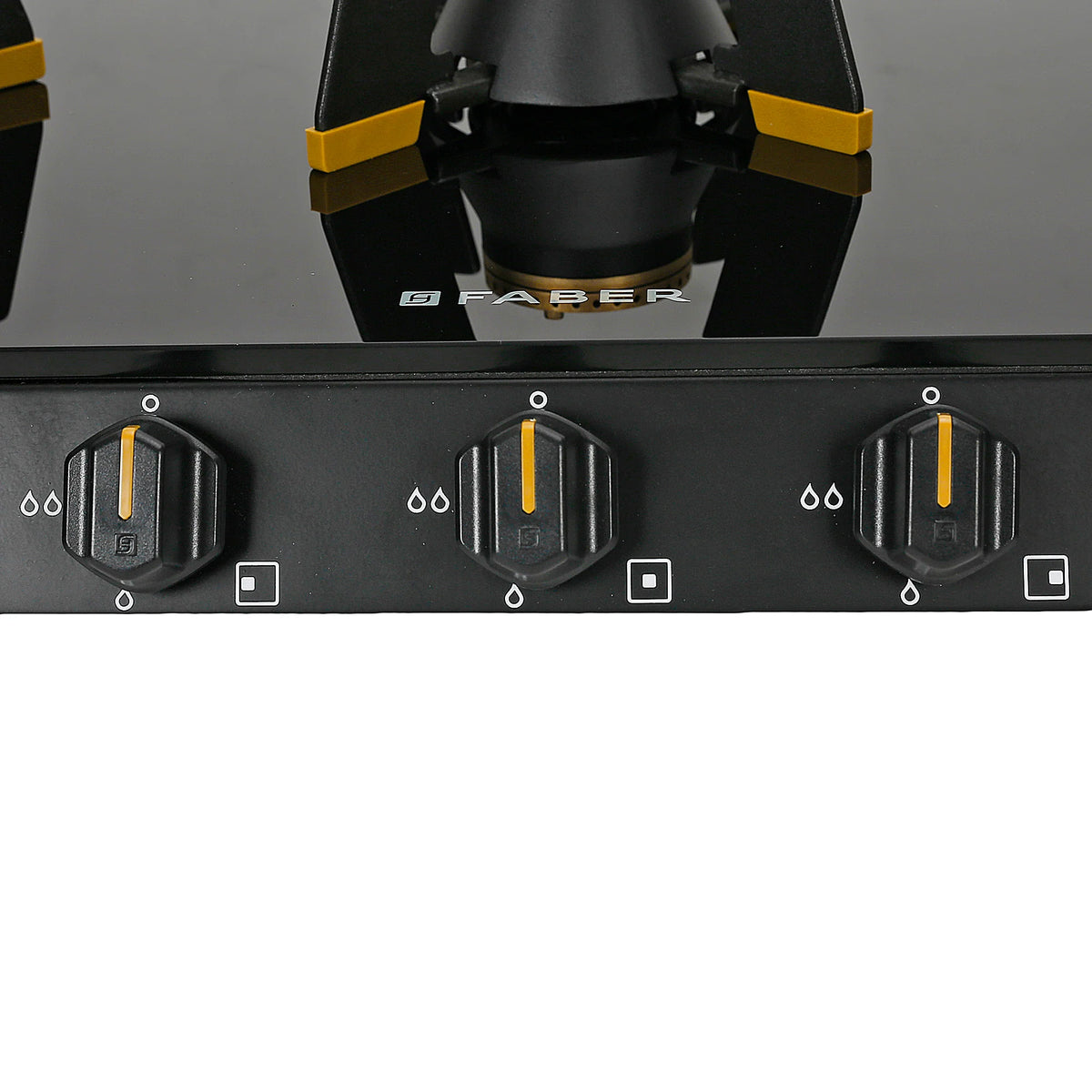 Faber HOB COOKTOP GENIUS 753 AI BK – 75cm 3 Burner Gas Hob, Brass Burners, Auto Ignition, Black Glass Finis-8