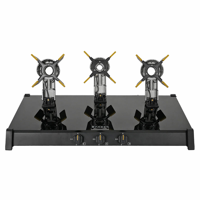 Faber HOB COOKTOP GENIUS 753 AI BK – 75cm 3 Burner Gas Hob, Brass Burners, Auto Ignition, Black Glass Finis-9