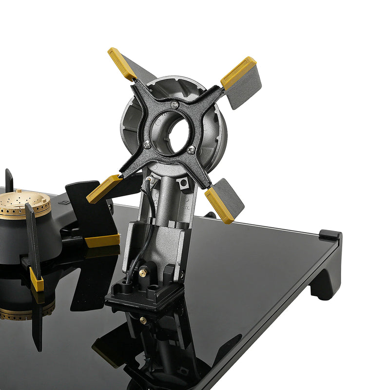 Faber HOB COOKTOP GENIUS 804 AI BK – 80cm 4 Burner Gas Hob, Brass Burners, Auto Ignition, Black Glass Finish-11