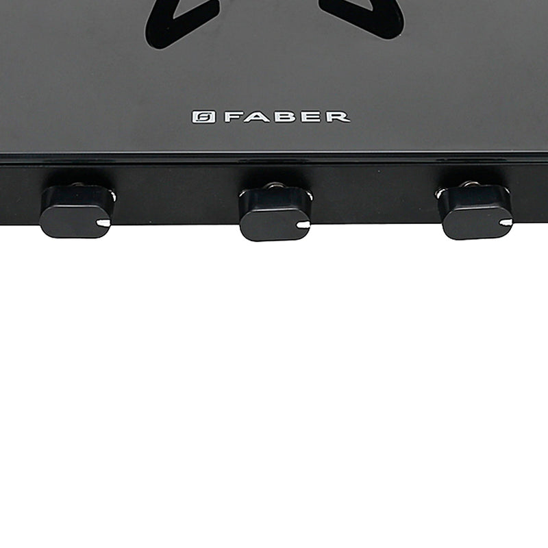 Faber Cooktop Spark 3BB BK – 3 Burner Gas Cooktop with Brass Burners & Jumbo Burner | 6mm Toughened Glass | Manual Ignition-13