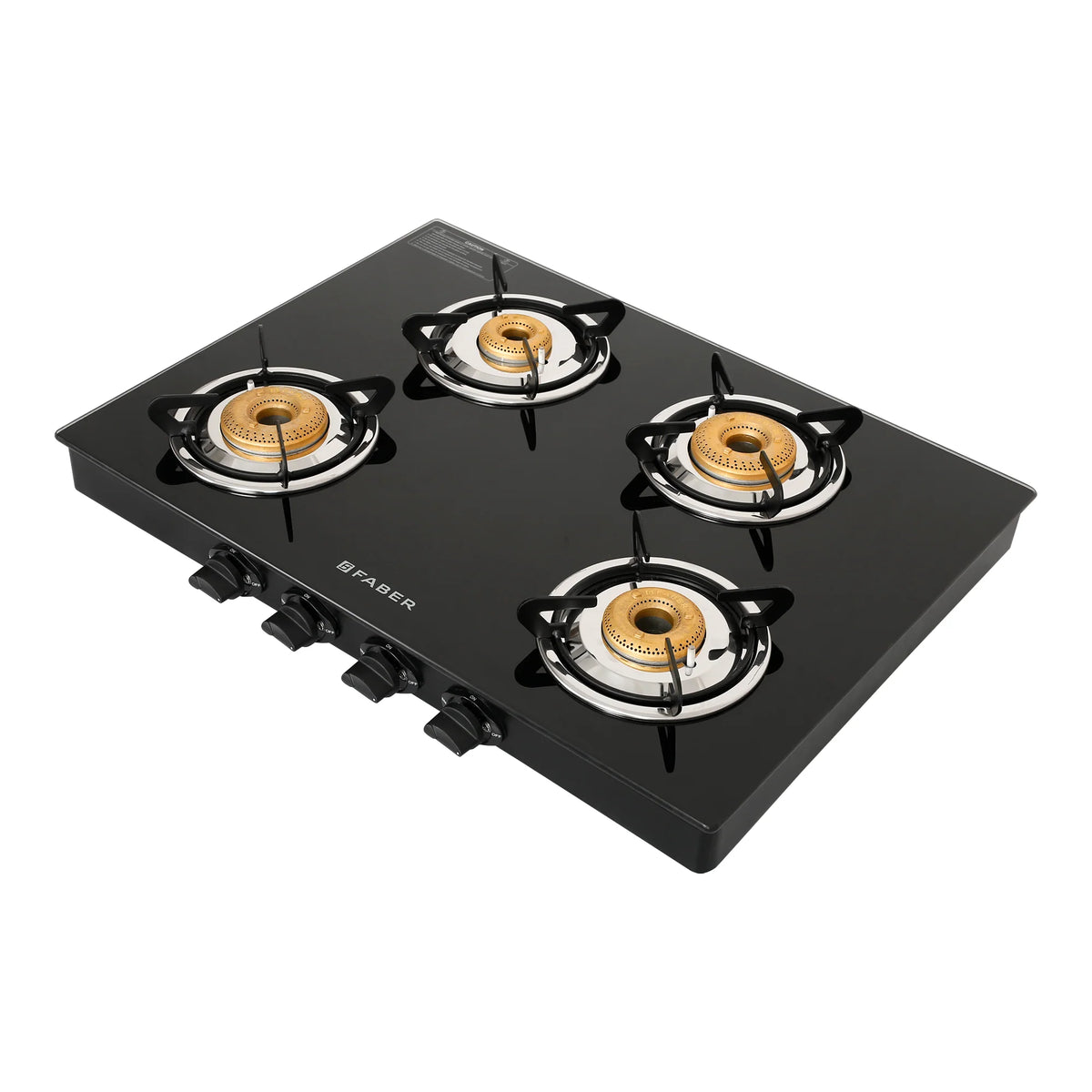 Faber Cooktop Jumbo Neo XL 4BB AI – 4 Burner Auto Ignition Gas Cooktop with Brass Burners & Jumbo Burner | MS Powder Coated Finish-3
