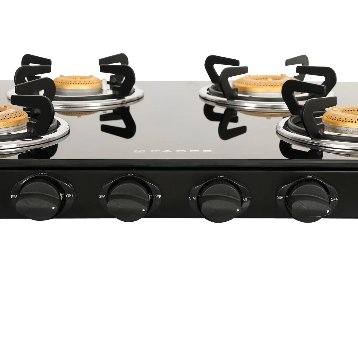 Faber Cooktop Jumbo Neo XL 4BB AI – 4 Burner Auto Ignition Gas Cooktop with Brass Burners & Jumbo Burner | MS Powder Coated Finish-5