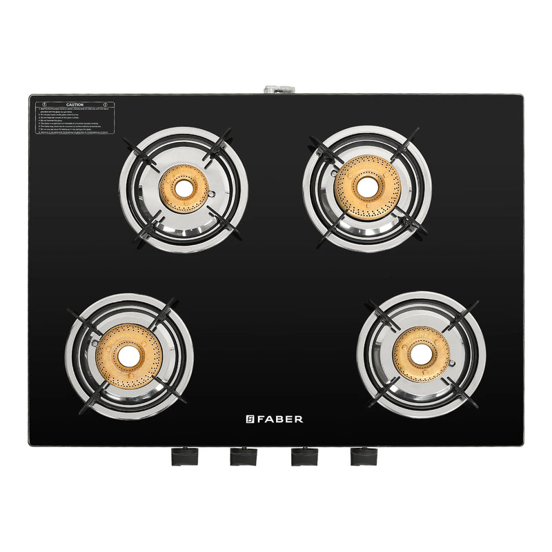 Faber Cooktop Jumbo Neo XL 4BB AI – 4 Burner Auto Ignition Gas Cooktop with Brass Burners & Jumbo Burner | MS Powder Coated Finish-2