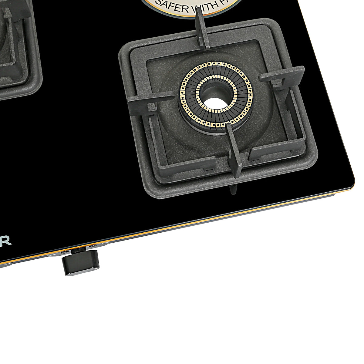 Faber HOB COOKTOP Prince Plus 3BB BK – 77cm 3 Burner Gas Cooktop with Jumbo Burner, Toughened Black Glass, Brass Burners-7