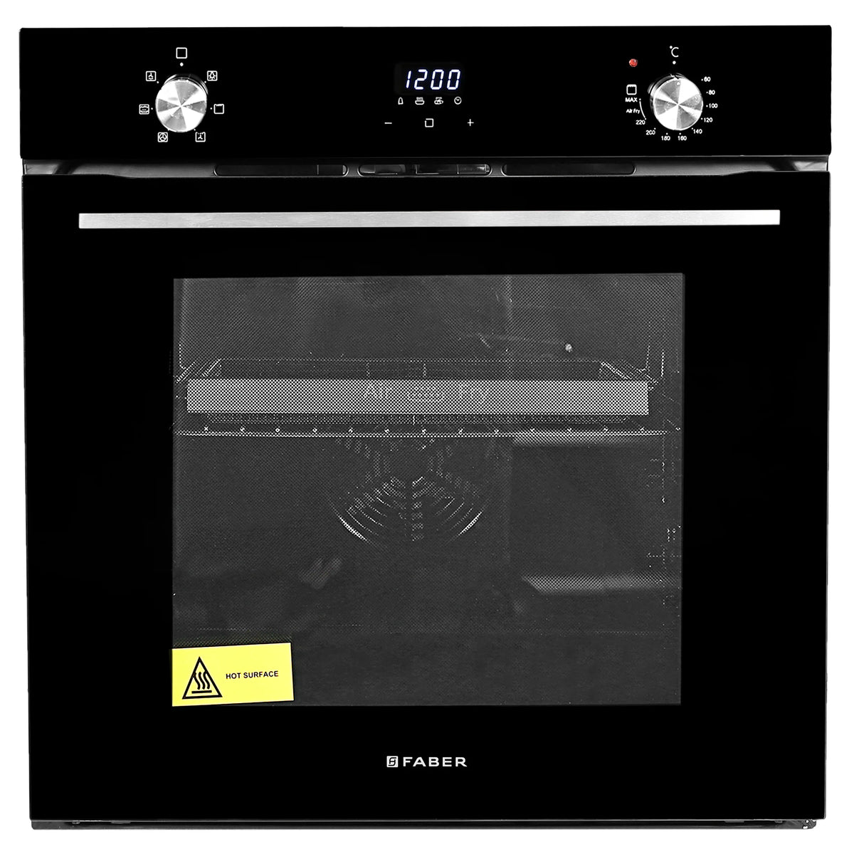 Faber FBIO 83L 6F AF BK Built-in Oven – 83L Black Glass, 6 Cooking Functions, Sensor Touch Control, 3D Hot Air Circulation, Air Fry, Energy Efficient-1